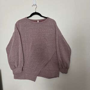 MTS Women's Mauve Heathered Crew Neck Sweater Large